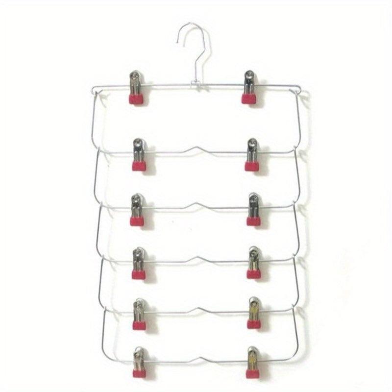 Multilayer Skirt Trouser Hanger Non Slip Metal Hanger Clips 12 Clips