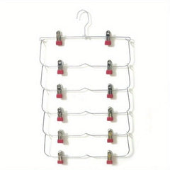 Multilayer Skirt Trouser Hanger Non Slip Metal Hanger Clips 12 Clips