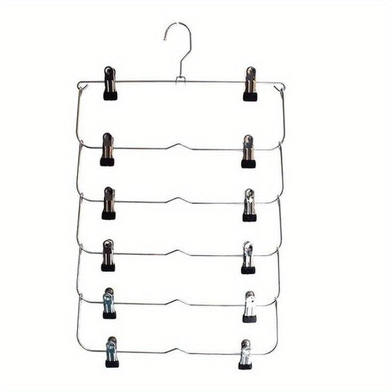 Multilayer Skirt Trouser Hanger Non Slip Metal Hanger Clips 12 Clips
