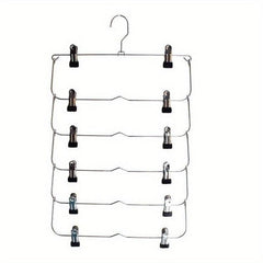 Multilayer Skirt Trouser Hanger Non Slip Metal Hanger Clips 12 Clips