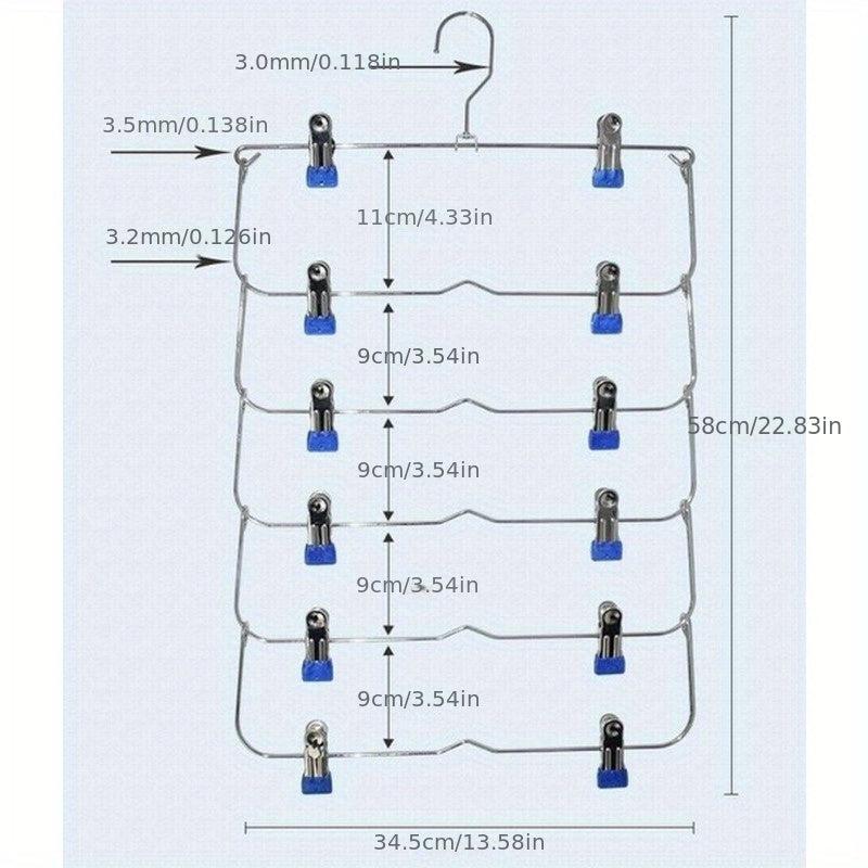 Multilayer Skirt Trouser Hanger Non Slip Metal Hanger Clips 12 Clips