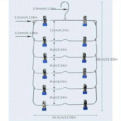 Multilayer Skirt Trouser Hanger Non Slip Metal Hanger Clips 12 Clips