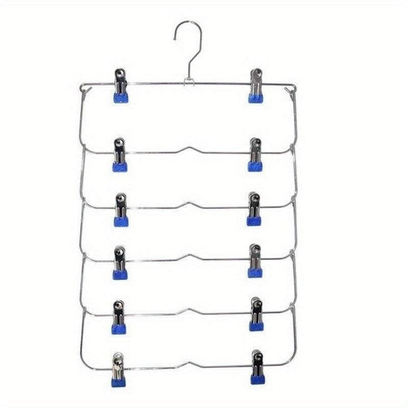Multilayer Skirt Trouser Hanger Non Slip Metal Hanger Clips 12 Clips