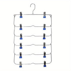 Multilayer Skirt Trouser Hanger Non Slip Metal Hanger Clips 12 Clips