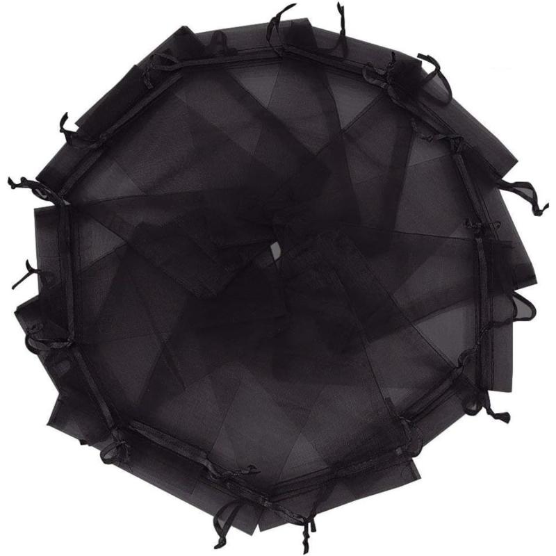 30pcs Drawstring Organza Gift Bags 12.7x17.78cm Transparent Jewelry Pouches