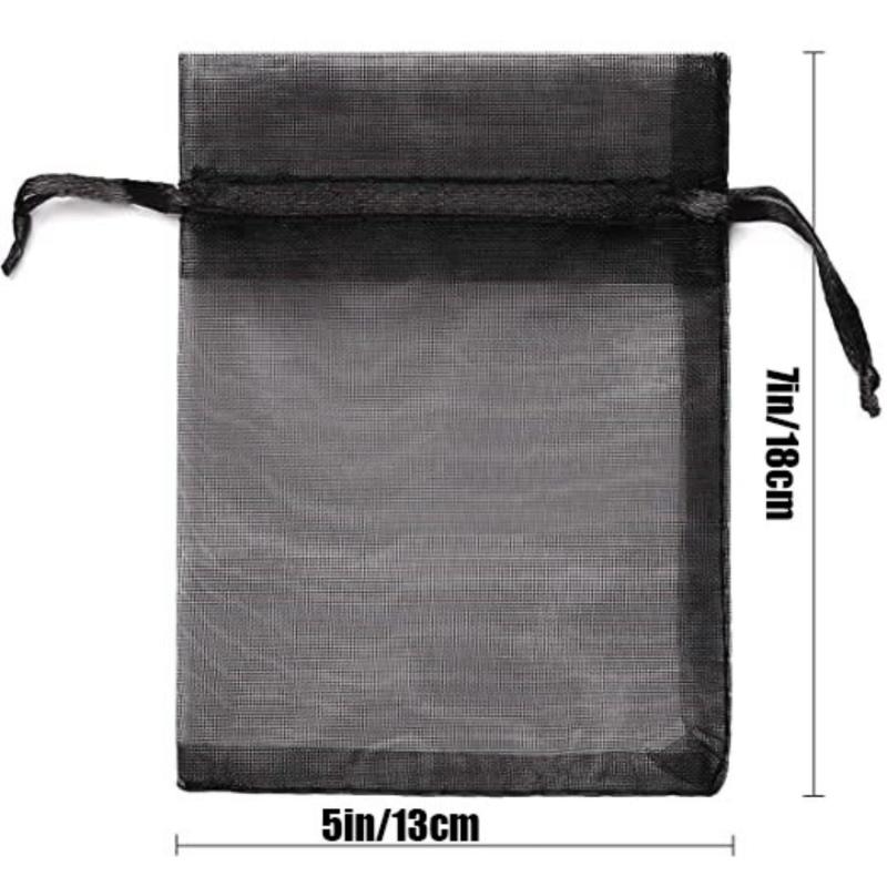 30pcs Drawstring Organza Gift Bags 12.7x17.78cm Transparent Jewelry Pouches