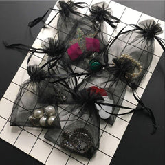30pcs Drawstring Organza Gift Bags 12.7x17.78cm Transparent Jewelry Pouches