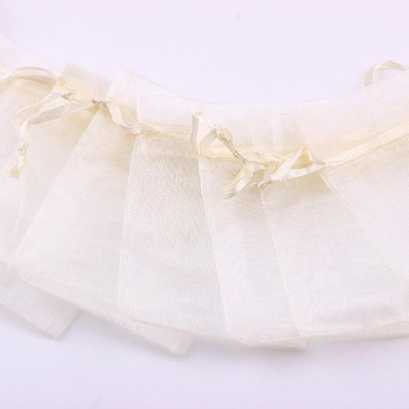 30pcs Drawstring Organza Gift Bags 12.7x17.78cm Transparent Jewelry Pouches