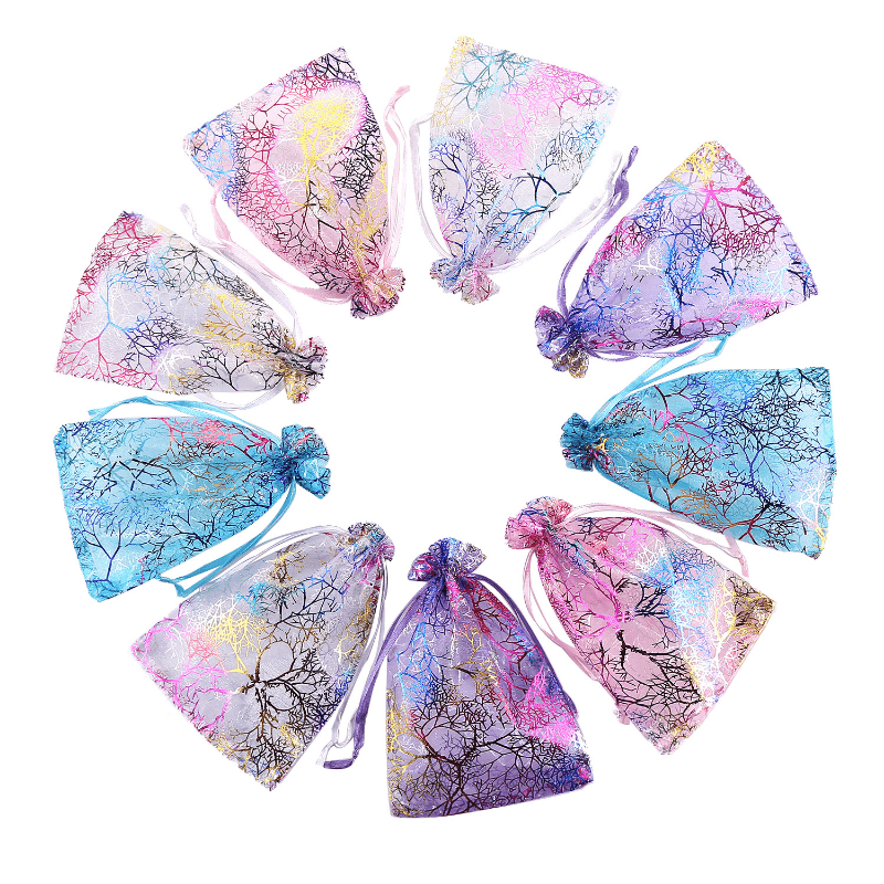50pcs Organza Drawstring Bags For Jewelry Party Festive Cosmetics Candy
