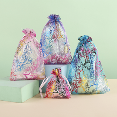50pcs Organza Drawstring Bags For Jewelry Party Festive Cosmetics Candy