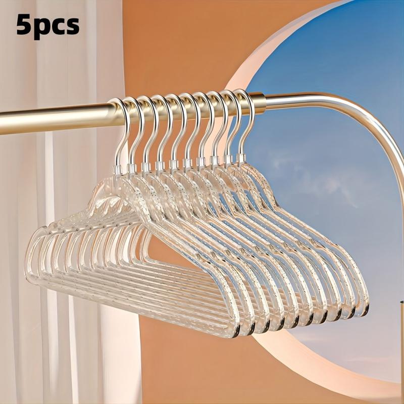 Golden Powder Crystal Acrylic Clothes Rack - Pack of 5