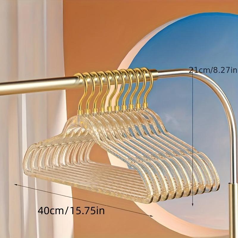 Golden Powder Crystal Acrylic Clothes Rack - Pack of 5