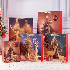 12pcs Christmas Craft Gift Bags - Large, Medium, Small - Party Favor Bags
