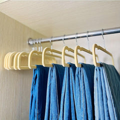 10pcs Flocked Coat Rack Trouser Rack Hanger Set