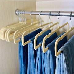 10pcs Flocked Coat Rack Trouser Rack Hanger Set