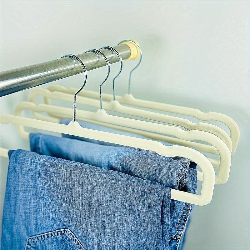 10pcs Flocked Coat Rack Trouser Rack Hanger Set