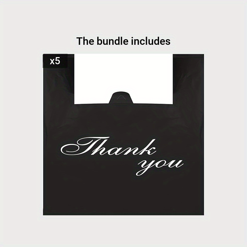 50 Thank You T-Shirt Bags Reusable Disposable for Grocery Shopping