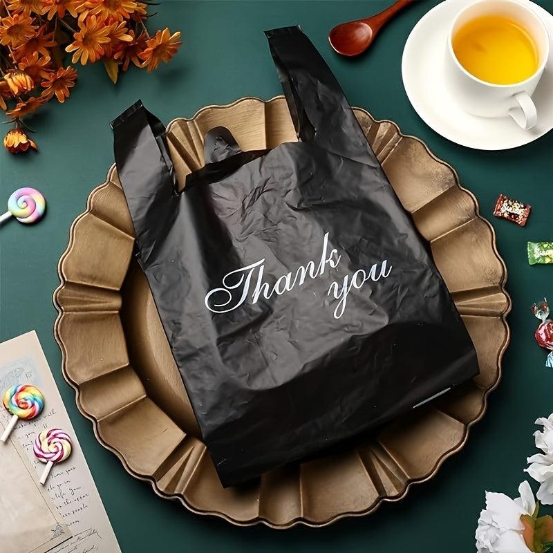 50 Thank You T-Shirt Bags Reusable Disposable for Grocery Shopping