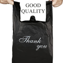 50 Thank You T-Shirt Bags Reusable Disposable for Grocery Shopping
