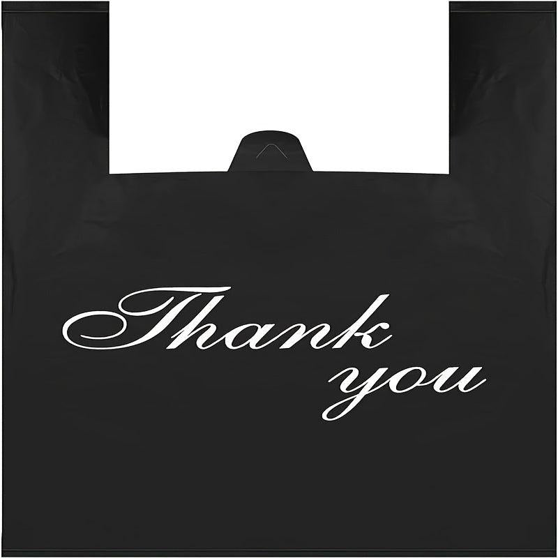 50 Thank You T-Shirt Bags Reusable Disposable for Grocery Shopping