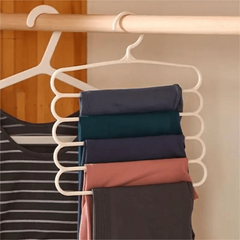 2pcs 5 Layer Pants Hanger Multifunctional Rack Scarf Storage