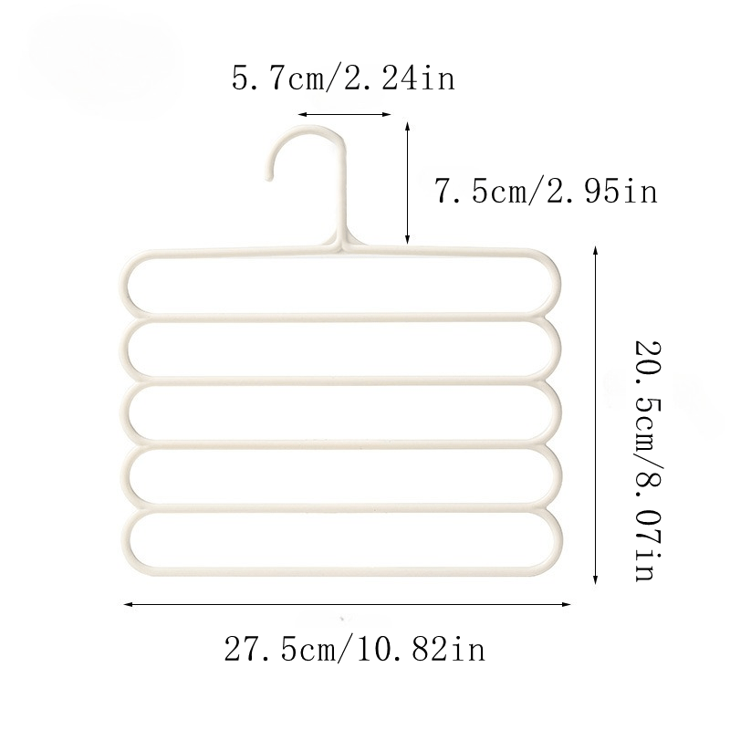 2pcs 5 Layer Pants Hanger Multifunctional Rack Scarf Storage