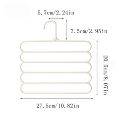 2pcs 5 Layer Pants Hanger Multifunctional Rack Scarf Storage