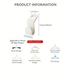Hanger Stacking Hook for Clothing Shop Layer Linkable Coat Space Saving