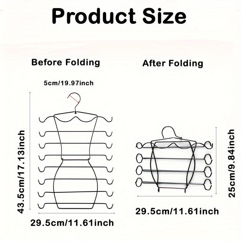 8 Layer Metal Folding Vest Hanger Scarf Tie Belt Wardrobe Organizer