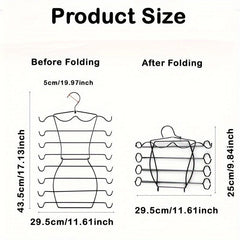 8 Layer Metal Folding Vest Hanger Scarf Tie Belt Wardrobe Organizer