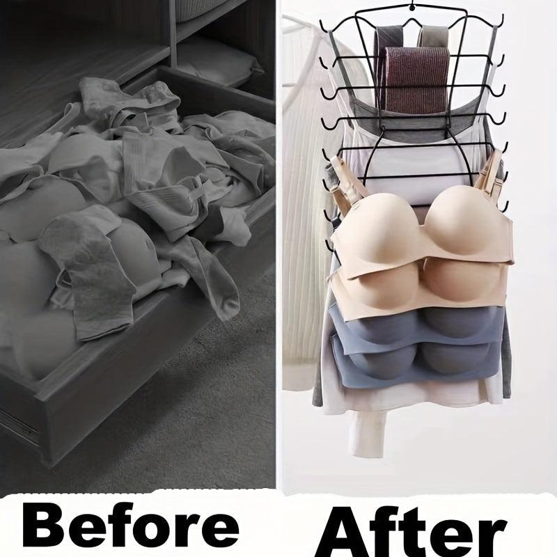 8 Layer Metal Folding Vest Hanger Scarf Tie Belt Wardrobe Organizer