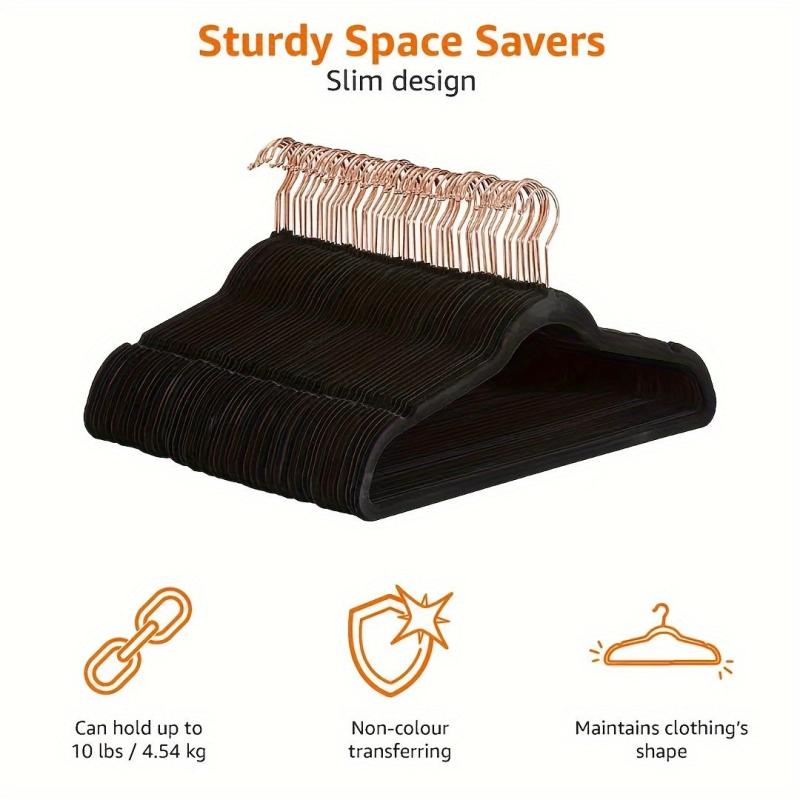 10pcs Rose Golden Velvet Hangers Non Slip Sturdy Gray Heavy Duty Hangers