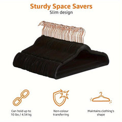 10pcs Rose Golden Velvet Hangers Non Slip Sturdy Gray Heavy Duty Hangers