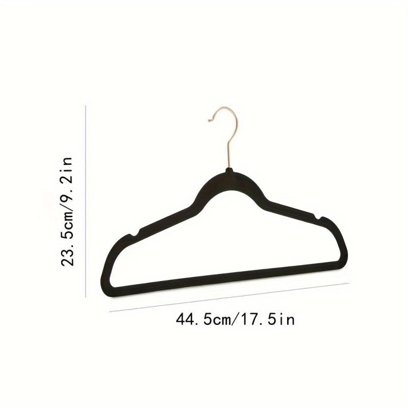10pcs Rose Golden Velvet Hangers Non Slip Sturdy Gray Heavy Duty Hangers