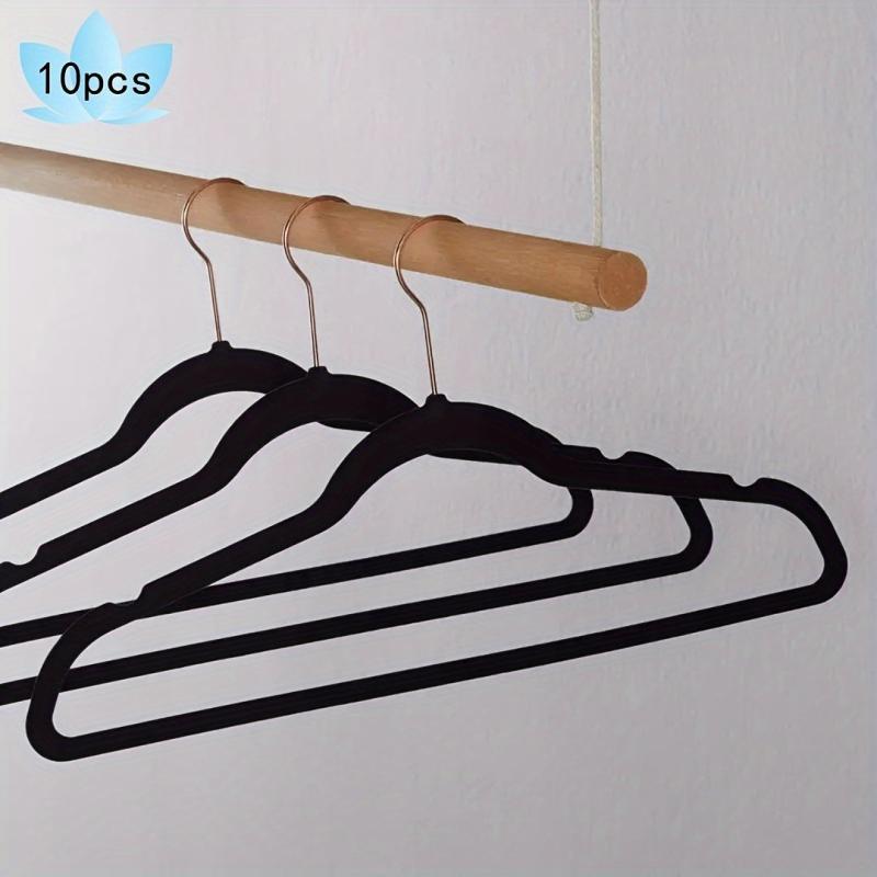 10pcs Rose Golden Velvet Hangers Non Slip Sturdy Gray Heavy Duty Hangers