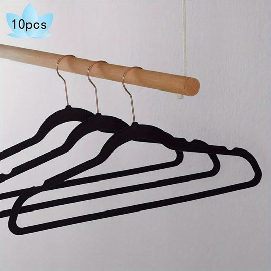 10pcs Rose Golden Velvet Hangers Non Slip Sturdy Gray Heavy Duty Hangers