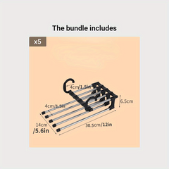 Stainless Steel Telescopic Folding Pants Rack Household Magic Pants Clip Hanger