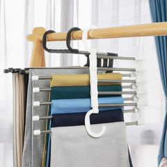 Stainless Steel Telescopic Folding Pants Rack Household Magic Pants Clip Hanger