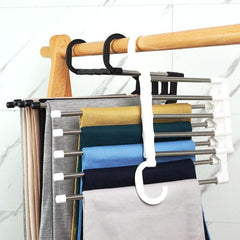 Stainless Steel Telescopic Folding Pants Rack Household Magic Pants Clip Hanger