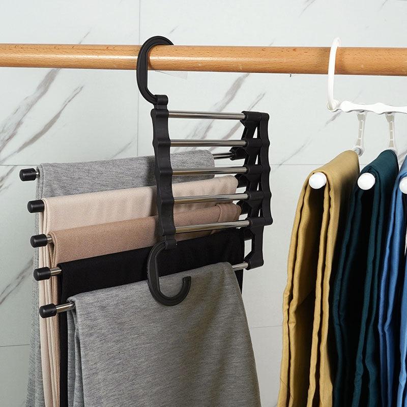 Stainless Steel Telescopic Folding Pants Rack Household Magic Pants Clip Hanger