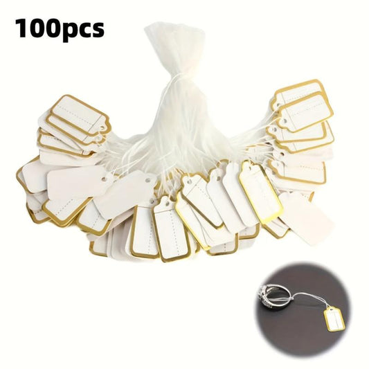 100pcs Writable String Tags for Pricing Jewelry, Clothing, Garage S