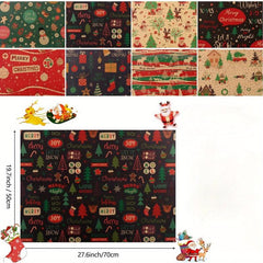 6pcs Christmas Wrapping Paper Set with Tags, Stickers, Paper Rope