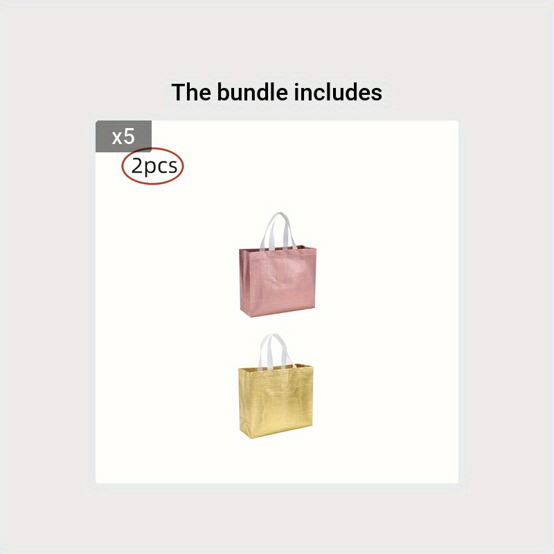 2pcs Reusable Gift Bags for Party Weddings, Light and Durable Shopping Bags
