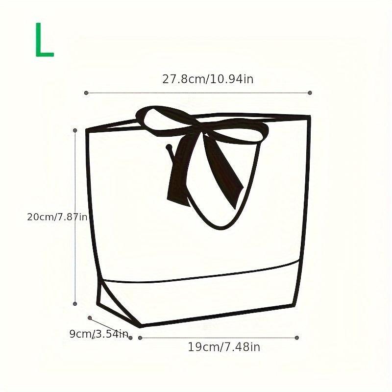 10pcs Bowknot Decor Tote Bag Large Capacity Paper Handbag B