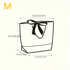 10pcs Bowknot Decor Tote Bag Large Capacity Paper Handbag B