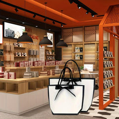 10pcs Bowknot Decor Tote Bag Large Capacity Paper Handbag B