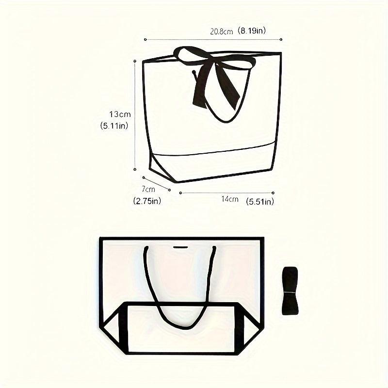 10pcs Bowknot Decor Tote Bag Large Capacity Paper Handbag B