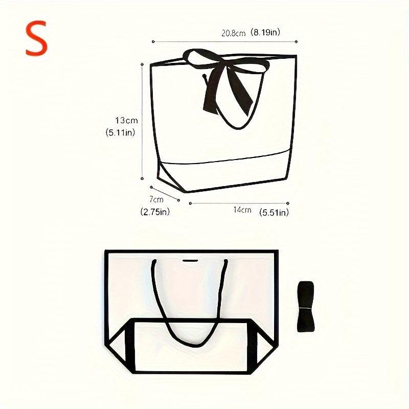 10pcs Bowknot Decor Tote Bag Large Capacity Paper Handbag B