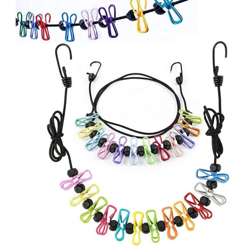 Retractable Portable Travel Clothesline with 12 Clips