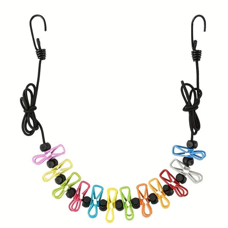 Retractable Portable Travel Clothesline with 12 Clips